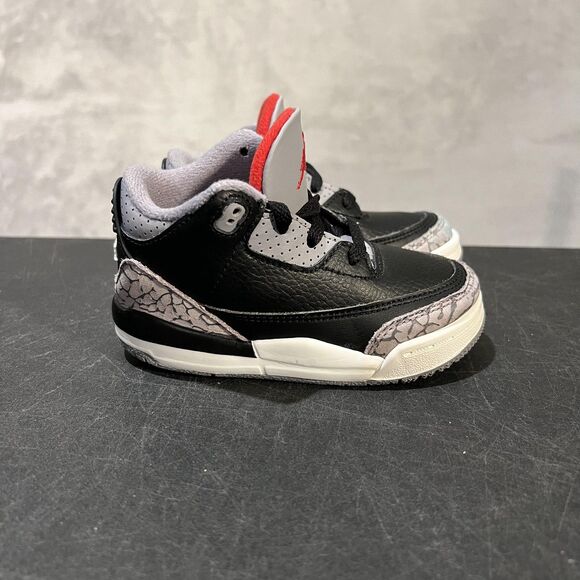 Nike Air Jordan 3 Retro Shoes Toddler Size 7C Black Cement Elephant DM0968-010 - Picture 1 of 9